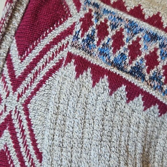 Lucky Brand Southwestern Open Cardigan Sweater Duster Aztec Western Festival Med - Picture 11 of 16